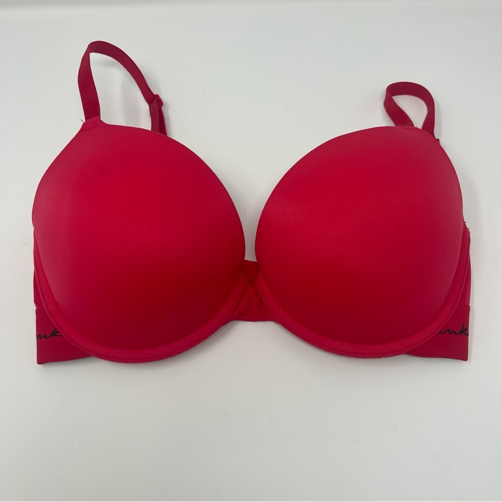 red victoria’s secret PINK bra